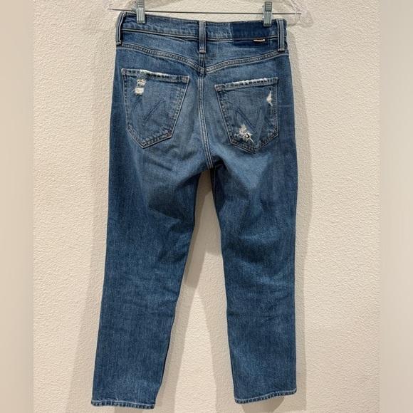 MOTHER Superior The Tomcat Distressed Crop Blue Jeans Playing with Scissors 25 - Picture 8 of 16
